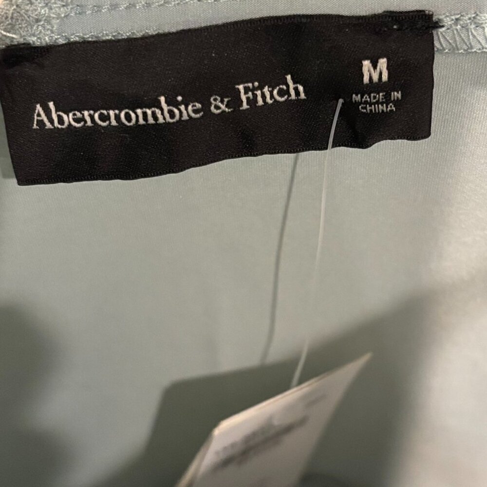 A&F Asymmetrical Ruched Maxi Dress - Light Blue - Size Medium - NWT - Picture 5 of 10